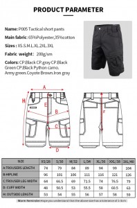Krótkie spodnie taktyczne w kolorze czarnym