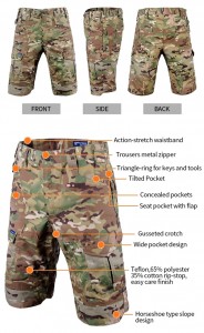 Multicam tactical short pants