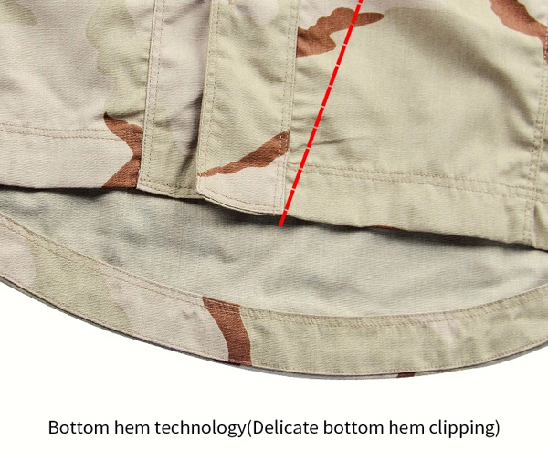 Desert camo tactical long sleeve shirt detail pictures