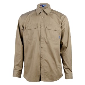 Khaki tactical long sleeve shirt