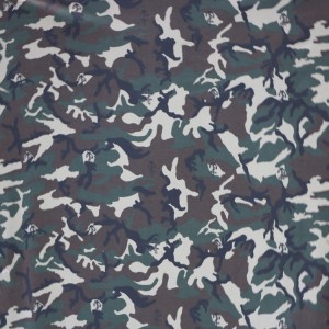 Poly/Cotton Army Woodland Camouflage Fabric Single Jersey Fabric