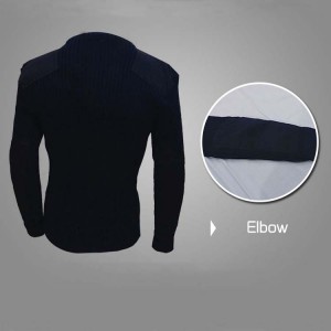 Vlnený polyesterový tmavomodrý policajný pulóver