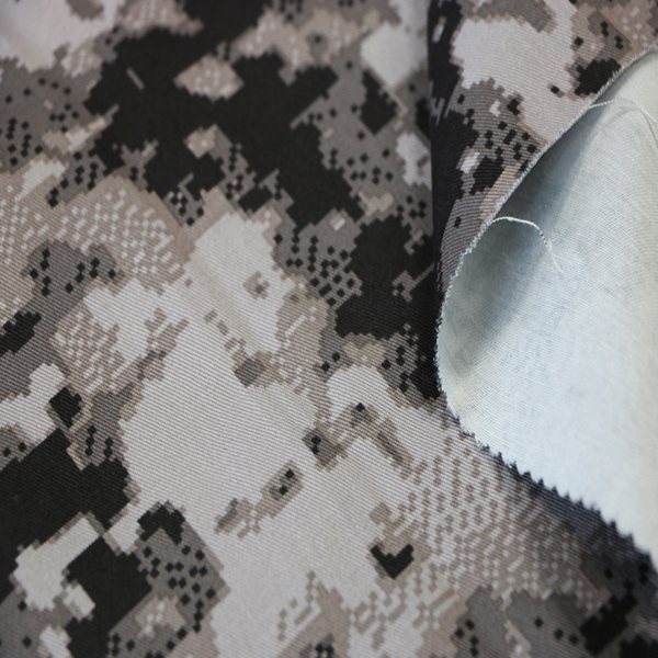 100%cotton grey camo fabric for casual pants detail pictures