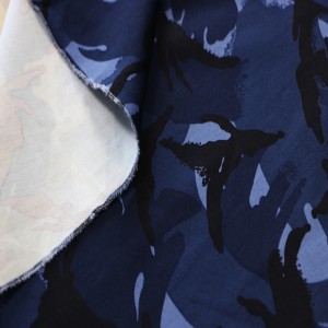 Blue camo fabric