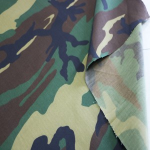 CVC50/50 Ripstop Fabric Army Woodland Camouflage Fabric For Military Uniforms