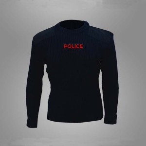 Wool polyester dark navy blue police combat pullover