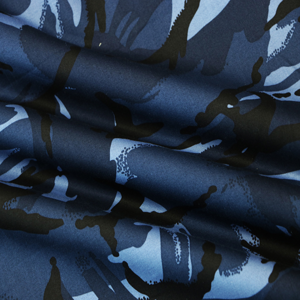 Blue camo fabric detail pictures