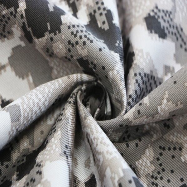 100%cotton grey camo fabric for casual pants detail pictures