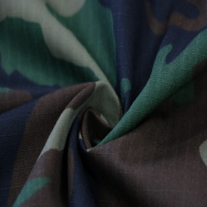 CVC Ripstop Fabrics Military Woodland Camouflage Fabric For Army