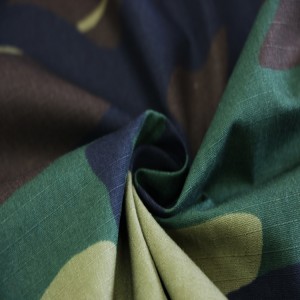 CVC50/50 Ripstop Fabric Army Woodland Camouflage Fabric For Military Uniforms