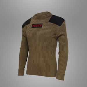 Wool acrylic khaki desert police tactical pullover