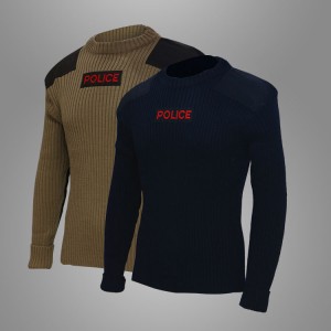 Wool polyester dark navy blue police combat pullover