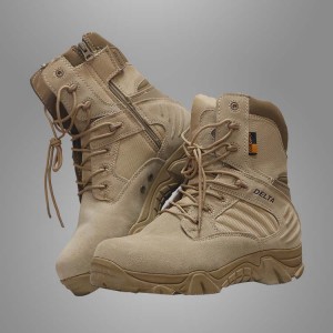 Sepatu tempur kulit taktis militer gurun