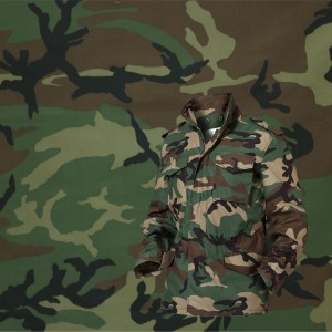 Woodland Camouflage Printing Twill Military Fabric For Army