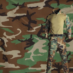 Custom Woodland Camouflage Fabric For Army Military Uniforms