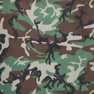 Army Military Woodland Camouflage Printed Ripstop Fabric
