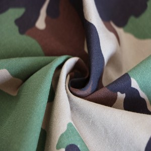 Army Military Woodland Camouflage Printed Ripstop Fabric