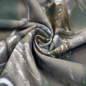 ຝ້າຍ twill ການລ່າສັດ fabric camouflage