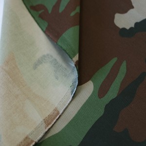 Woodland Camo Printed Twill Fabric Army Military Uniform Fabric