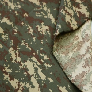 Green Digital Camo Pattern Twill Fabric Army Fabrics