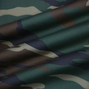 Gozdna kamuflažna tkanina Twill Army Military Fabric