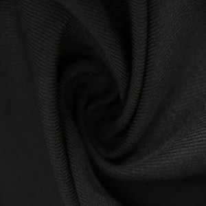 Черная шерстяная камвольная ткань