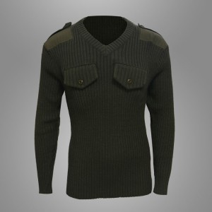 100% wool olive ສີຂຽວທະຫານ pullover